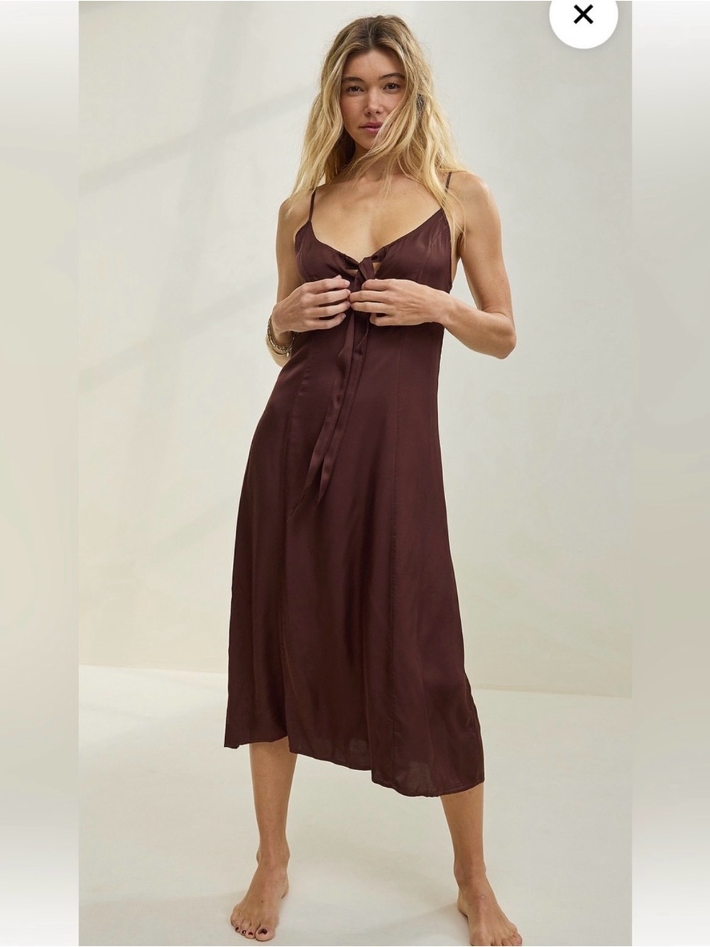 aerie satin slip dress